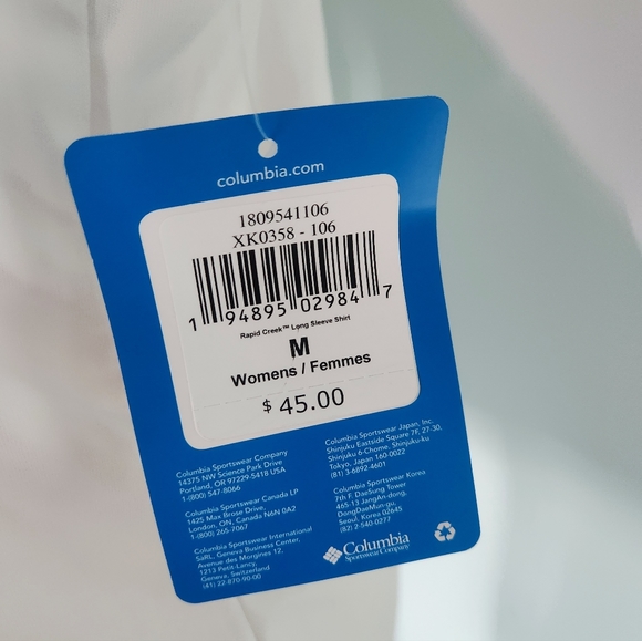 NWT Columbia Women's White/Pink Omni-Shade Long-Sleeve Shirt - Size Medium - Picture 7 of 9